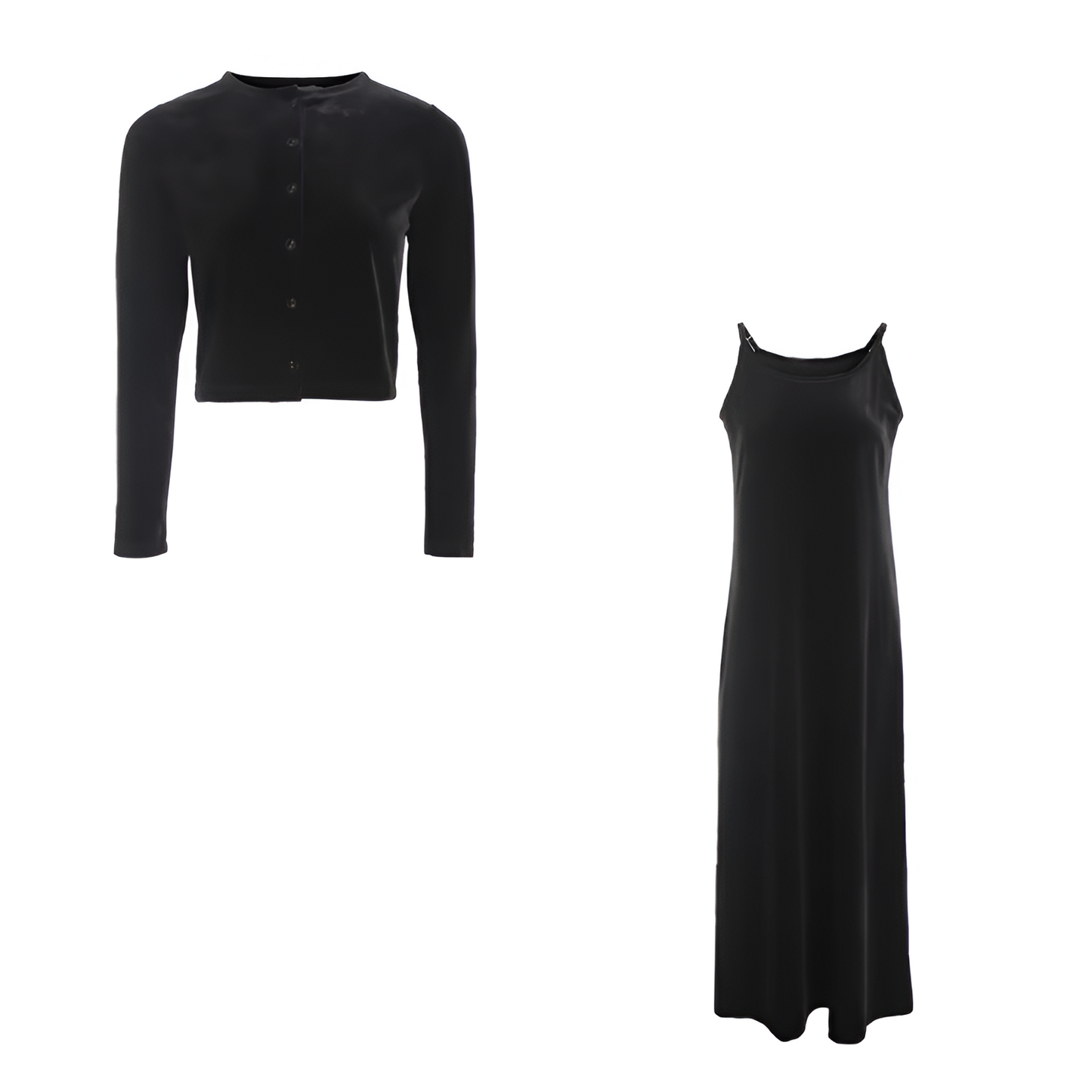 JO | Elegant velvet vest and belted dress set