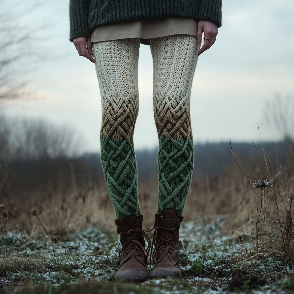 St. Patrick's Gradient Jacquard Cozy Knit Leggings artswardrobe