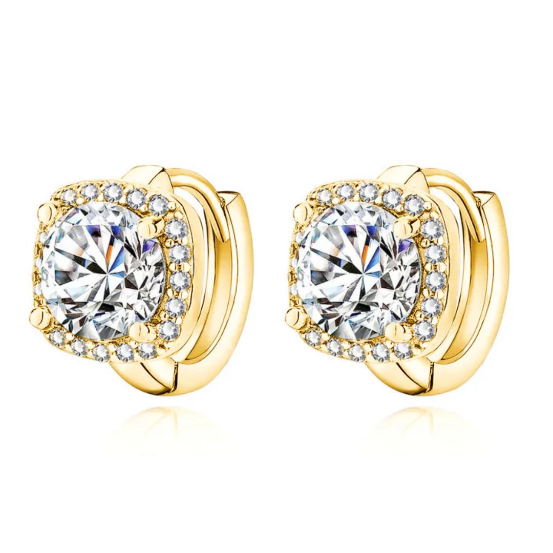 Rounded Hoop Zirconia Earrings