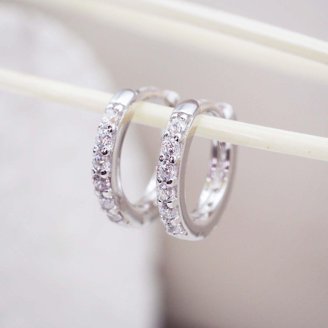 Bright Hoop Silvered Earrings