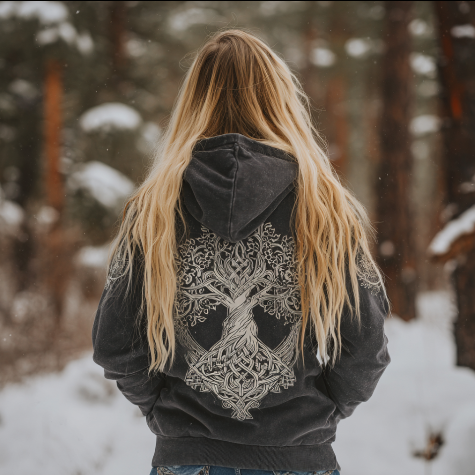 Comstylish Viking Retro Women's Hooded Sweatshirt