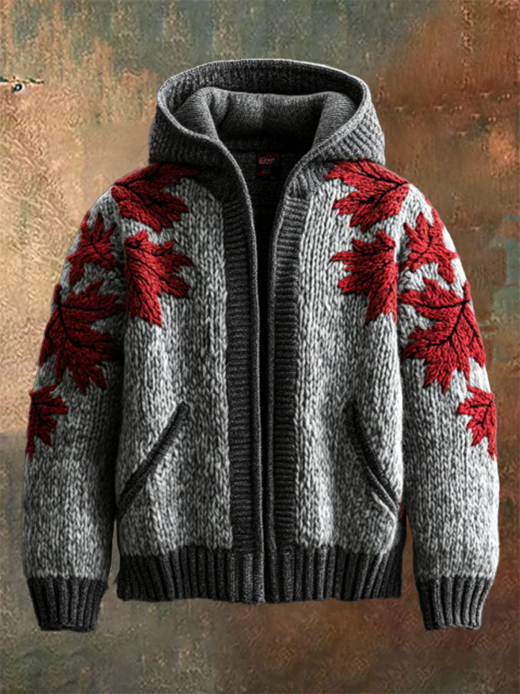 Men's Vintage Canada Maple Leaf Zipper Sweatshirt artswardrobe