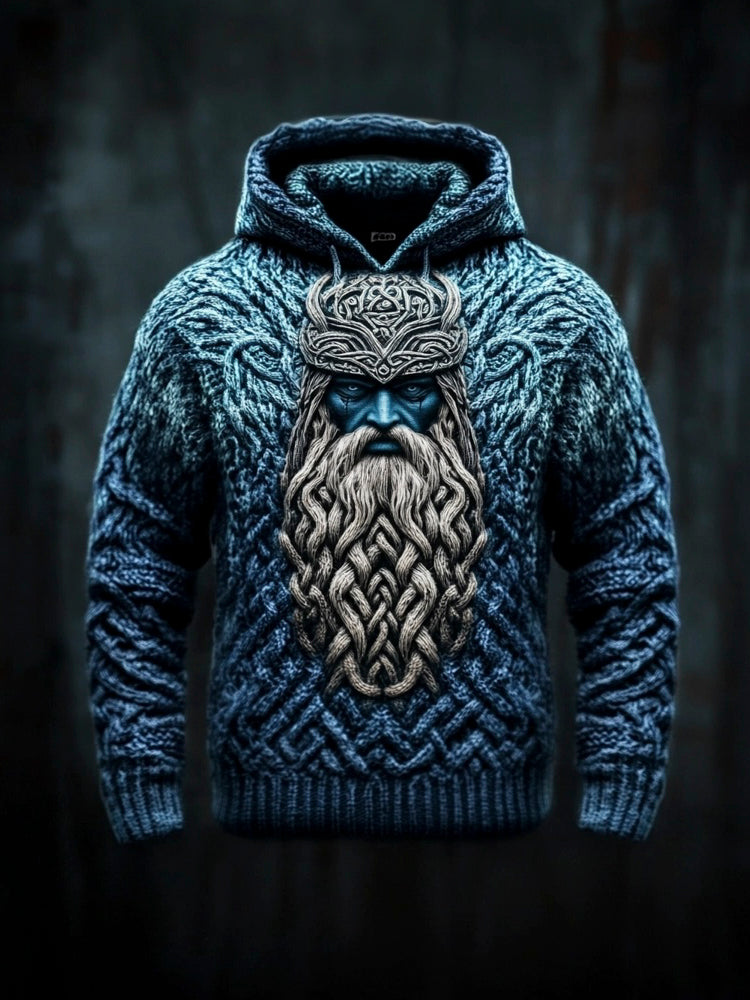 Viking Warrior Totem Men's Hooded Sweater artswardrobe