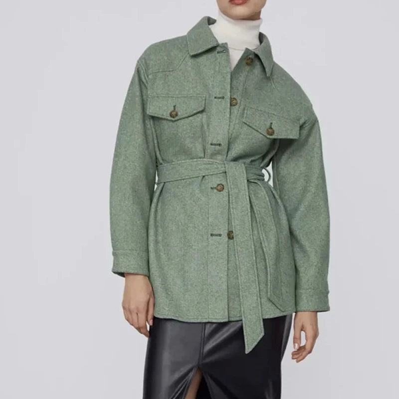 JO | Ladies' shirt jacket with belt