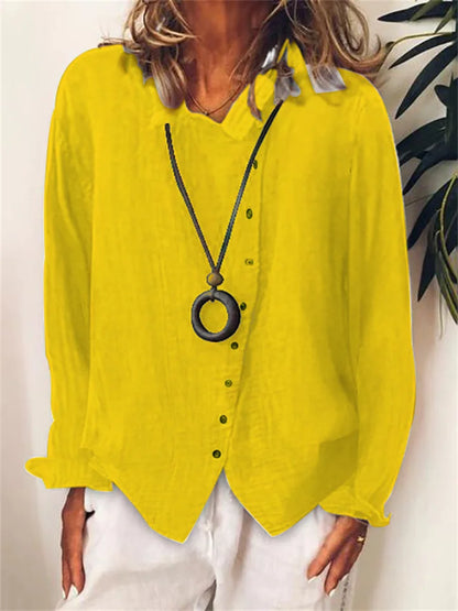 KS | Asymmetric button-up blouse