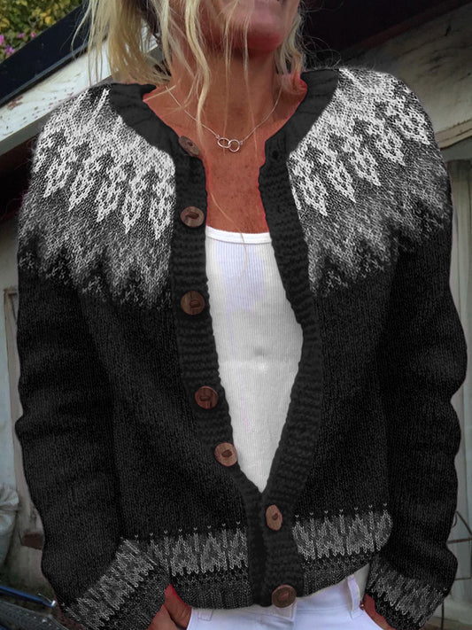 Vintage Tribal Icelandic Pattern Women's Sweater elevenforest