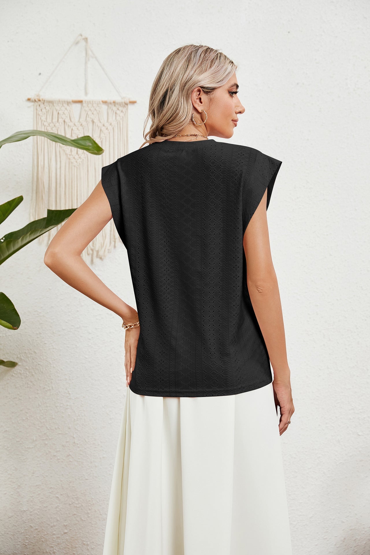 JO | Gilet d'été T-shirt à manches courtes creuses