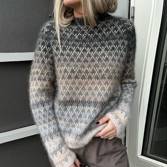 Contrast Color Knitted Vintage Casual Sweater elevenforest