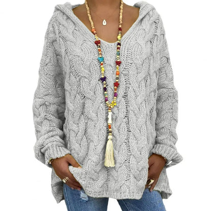 JO | Hooded sweater with V-neck