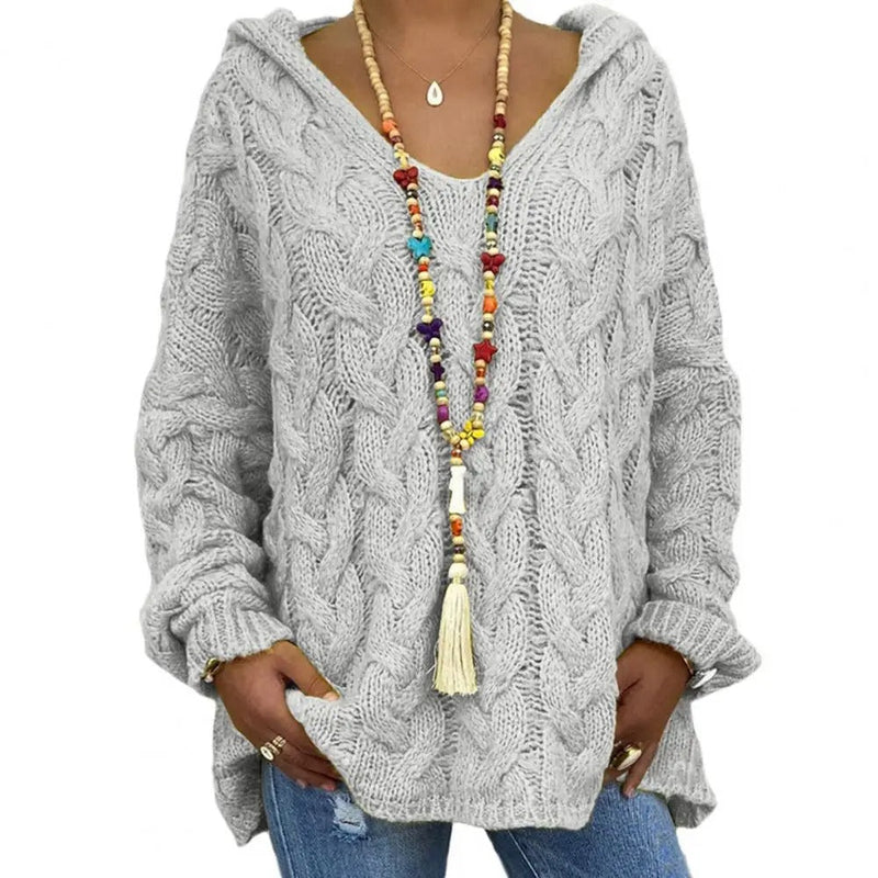 JO | Hooded sweater with V-neck