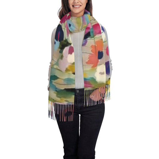 Autumn Colorful Floral Art Print Scarf artswardrobe