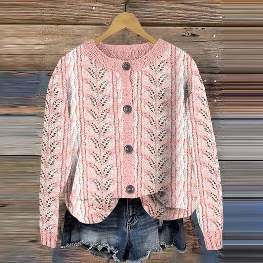 Vintage Floral Print Knitted Sweater elevenforest