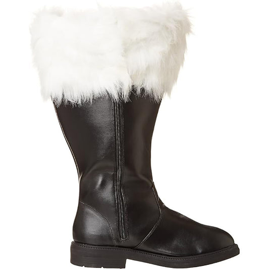 Comstylish Men's Santa Claus Cosplay Furry Leather Boots