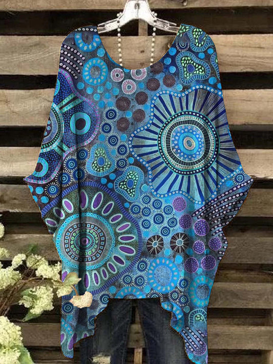 Women's Art Irregular Abstract Print Design Top
