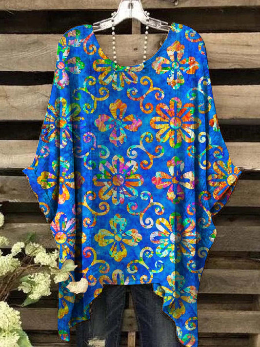 Women's Artistic Floral Casual Print Top