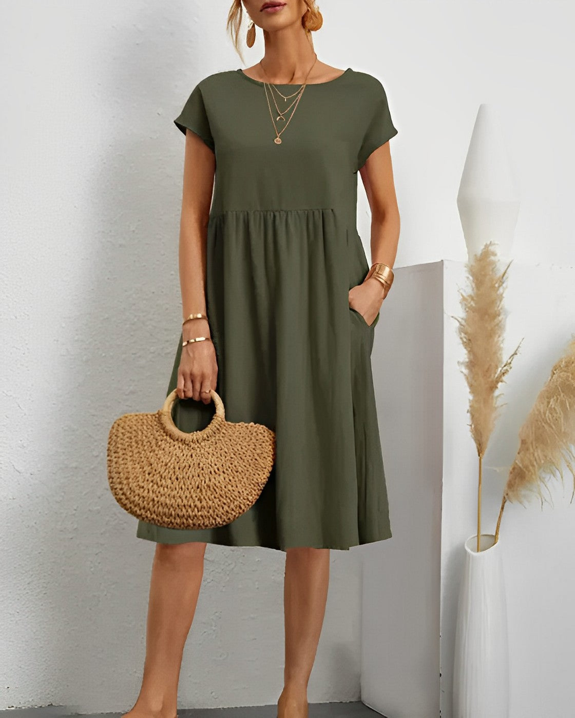 KS | Midi dress with side pocket