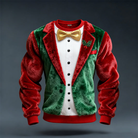 Comstylish Christmas Two-piece Set Design Men's Flannel Sweatshirt