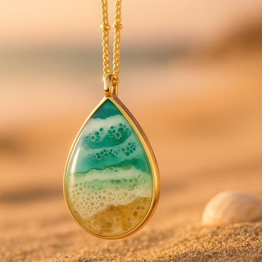 Ocean Print Drop Necklace