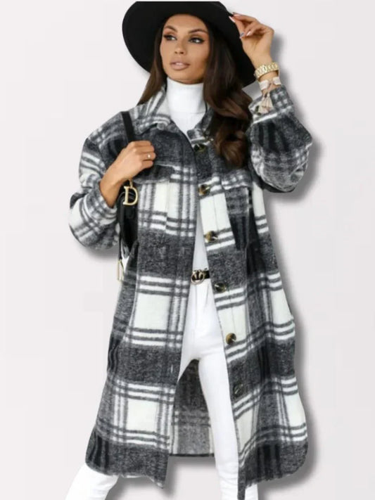 JO | long plaid jacket
