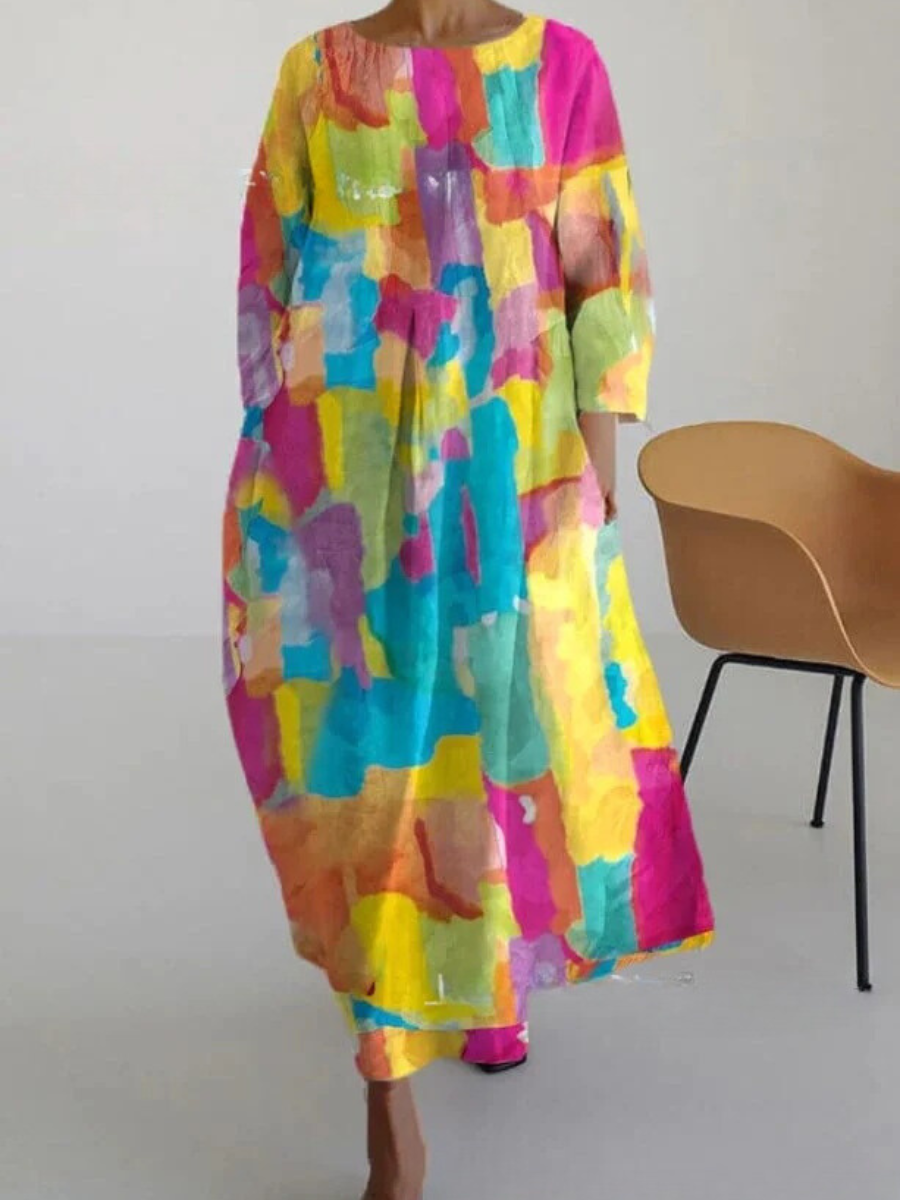 KS | Elegant colorful summer maxi dress