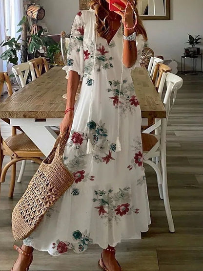 KS | Floral maxi dress with bow