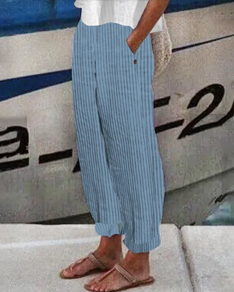KS | Striped Loose Pants