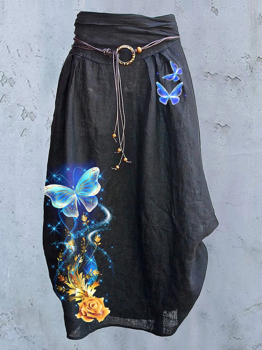Women's Butterfly Art Design Casual Skirt