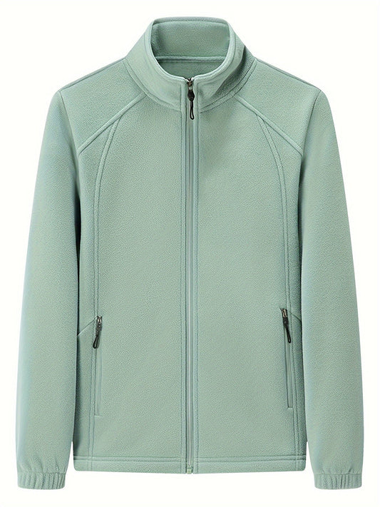 JO | Plush women's outdoor jacket with stand-up collar and long sleeves