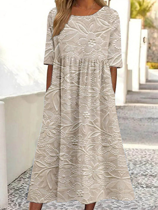 Women's Retro Floral Print Dress artswardrobe
