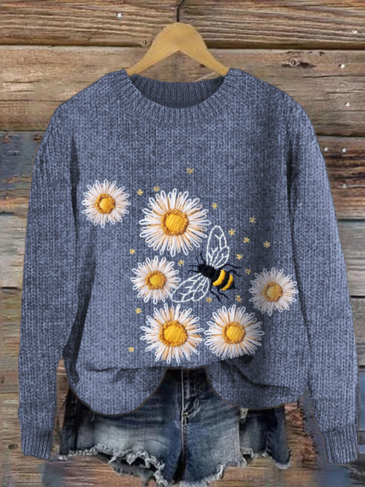 Bee & Daisy Crew Neck Knit Sweater artswardrobe