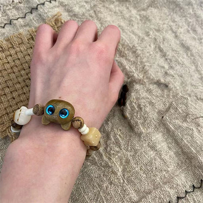 Comstylish Lovely Cat Vintage Handmade Beaded Bracelet