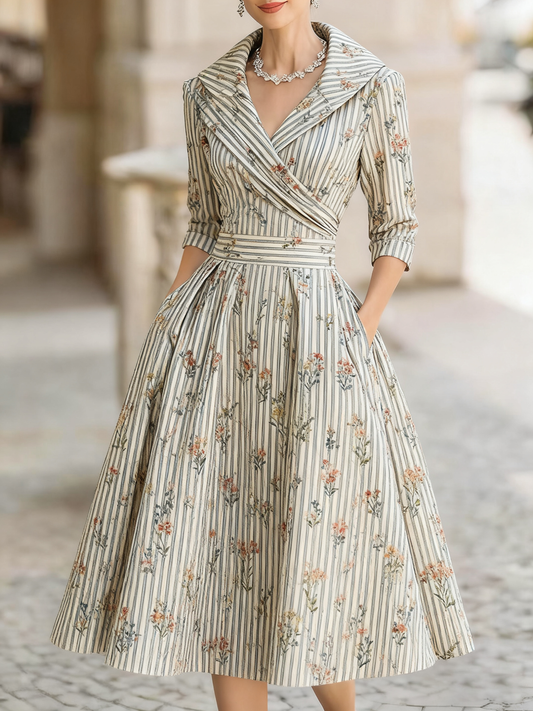 Women's romantic floral jacquard long dress