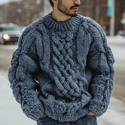 Men's Vintage Feynman Island Knitted Warm Crew Neck Sweater artswardrobe