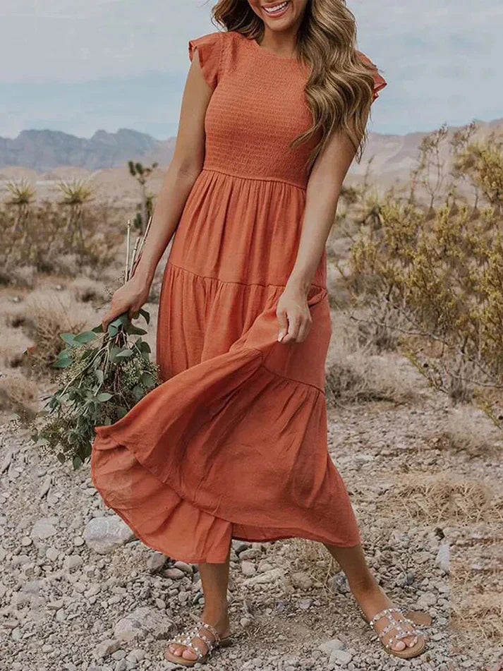 KS | Midi dresses with short sleeves for women
