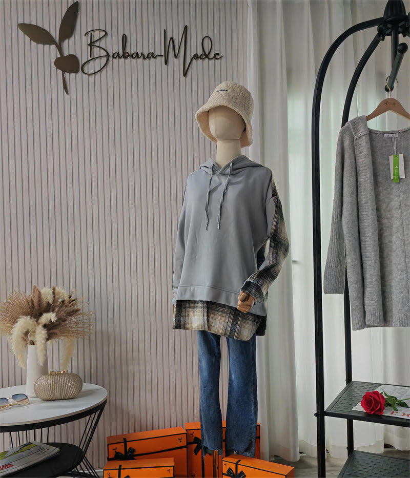JO | Comfortable long-sleeved patchwork sweatshirt