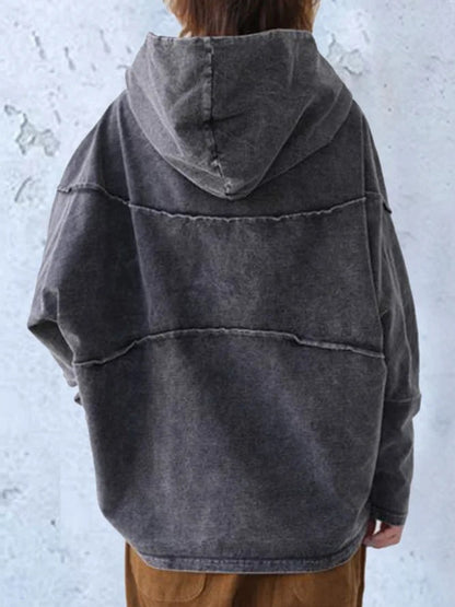 KS | Denim pullover hoodie