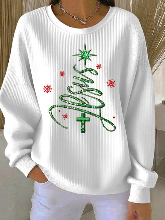 Comstylish Women's Casual Faith Christmas Sweatshirt