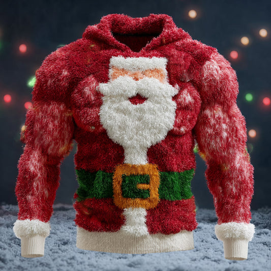 Comstylish Funny Santa Claus Fleece Warmth Hoodie
