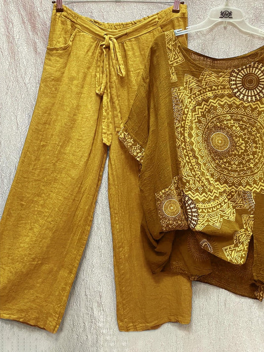 KS | Two-piece set with loose bohemian print