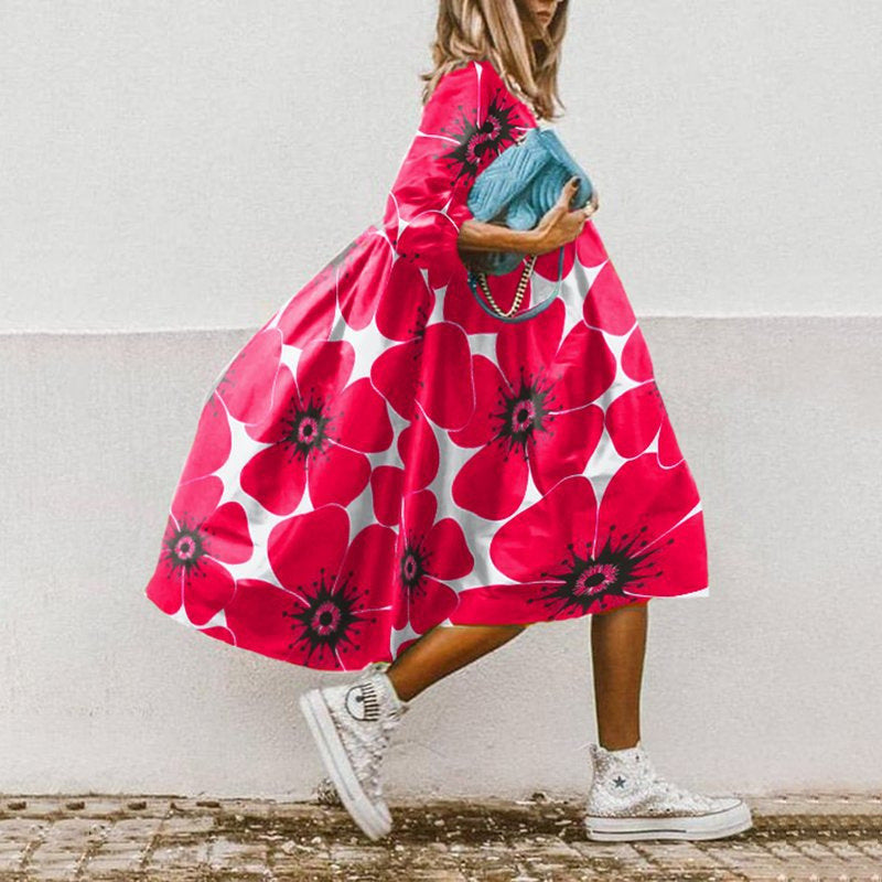 KS | Printed A-line midi dress
