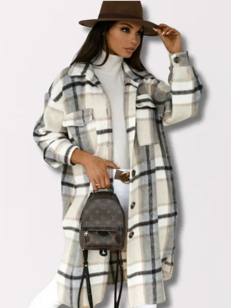 JO | long plaid jacket