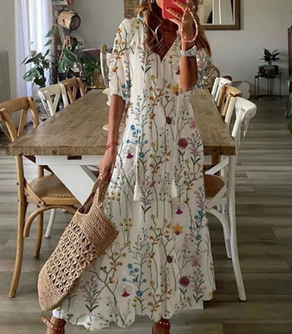 KS | Floral maxi dress with bow