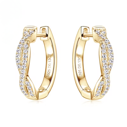 Twisted Sparkle Hoops Earrings