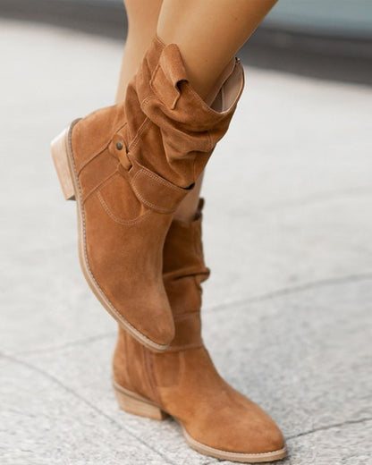 KS | Mid-calf boots with strap detail
