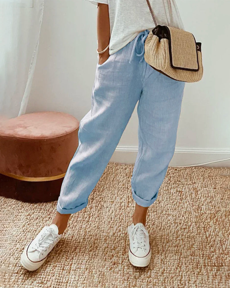 KS | Rolled up string pants