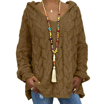 JO | Hooded sweater with V-neck