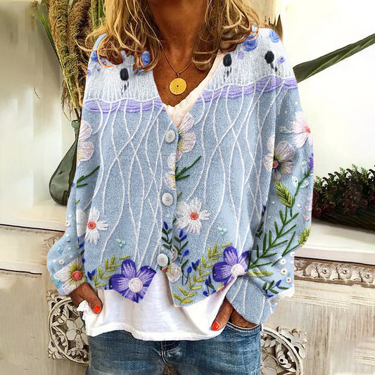Comstylish Undersea Jellyfish Floral Women'S Cardigan Sweater