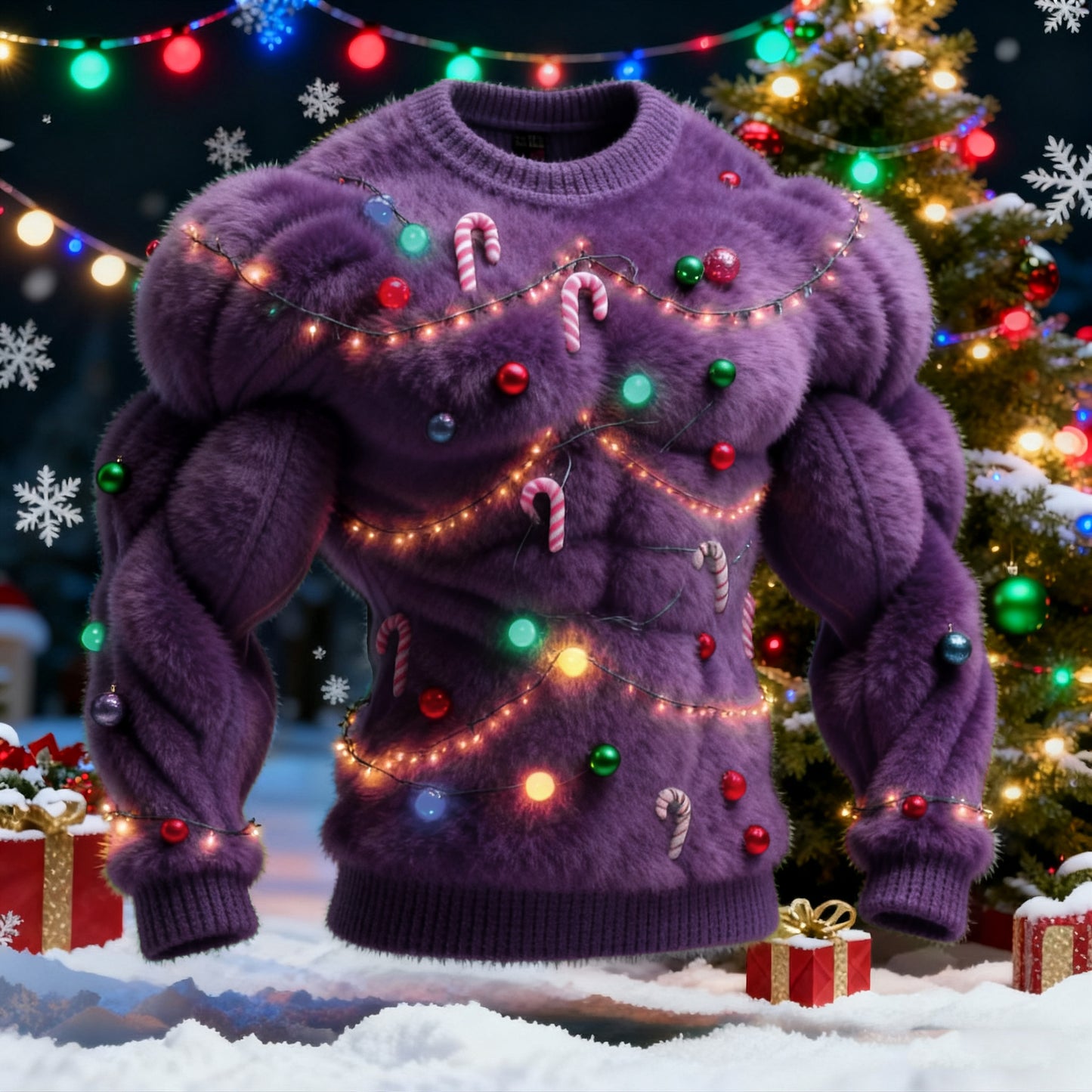 Men's Cosplay Christmas Tree Pattern Ugly Sweater artswardrobe
