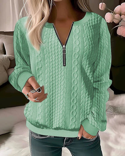 JO | Plain sweater with zipper