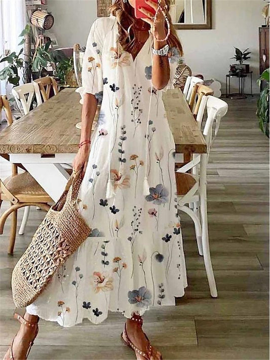 KS | Floral maxi dress with bow